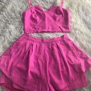 hot pink shorts set